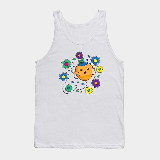 Blueberry bee with a cute face Tank Top by aalalaydesigner